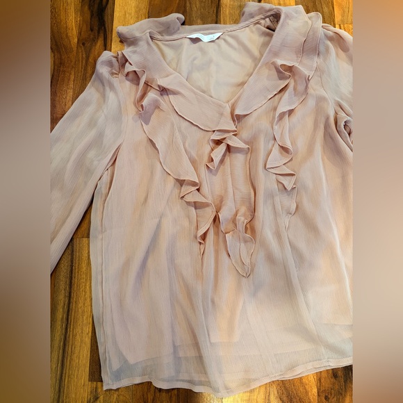 LC Lauren Conrad Soft Pink Ruffle Blouse - Picture 5 of 11
